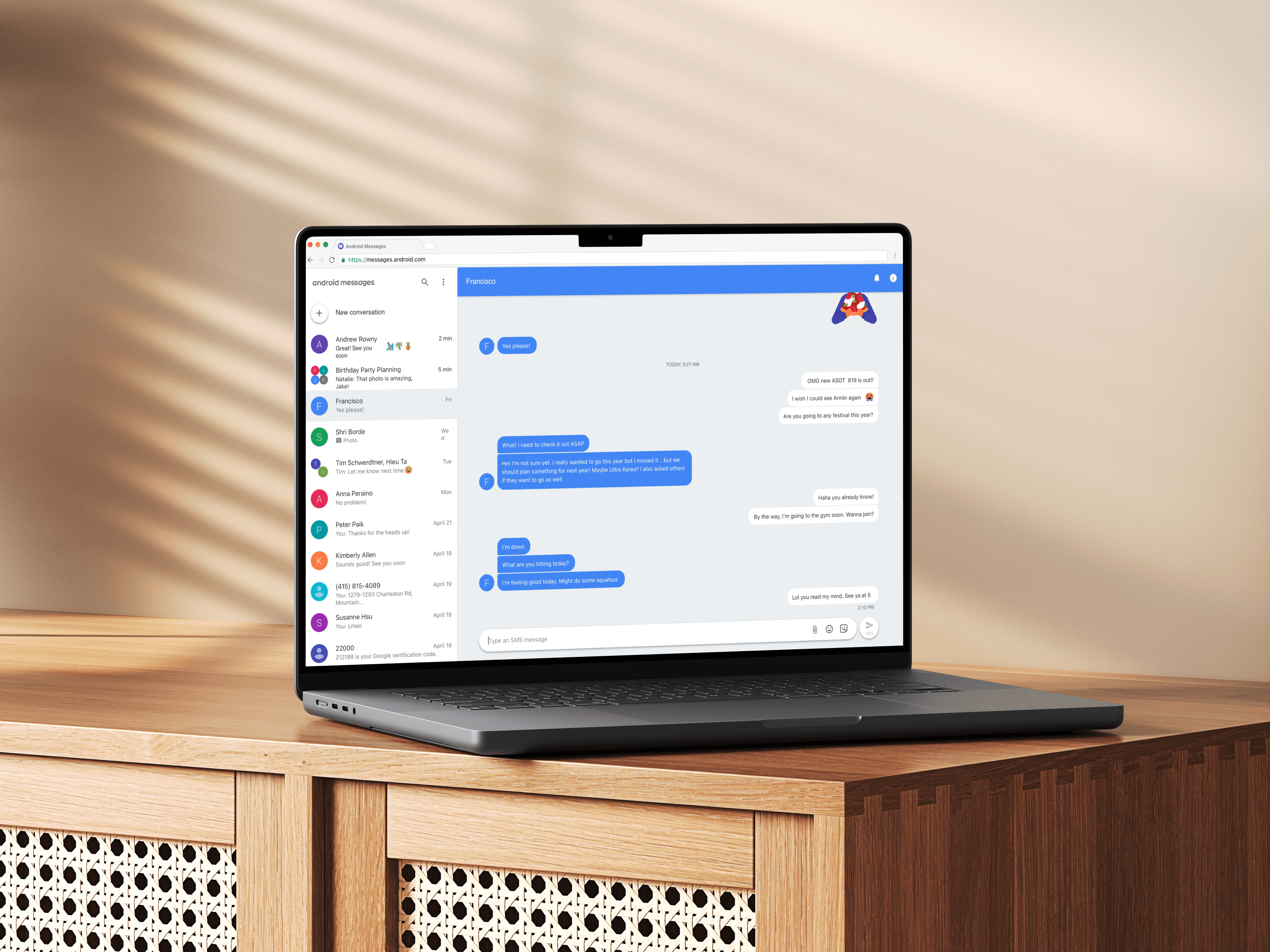 Messages for Web preview